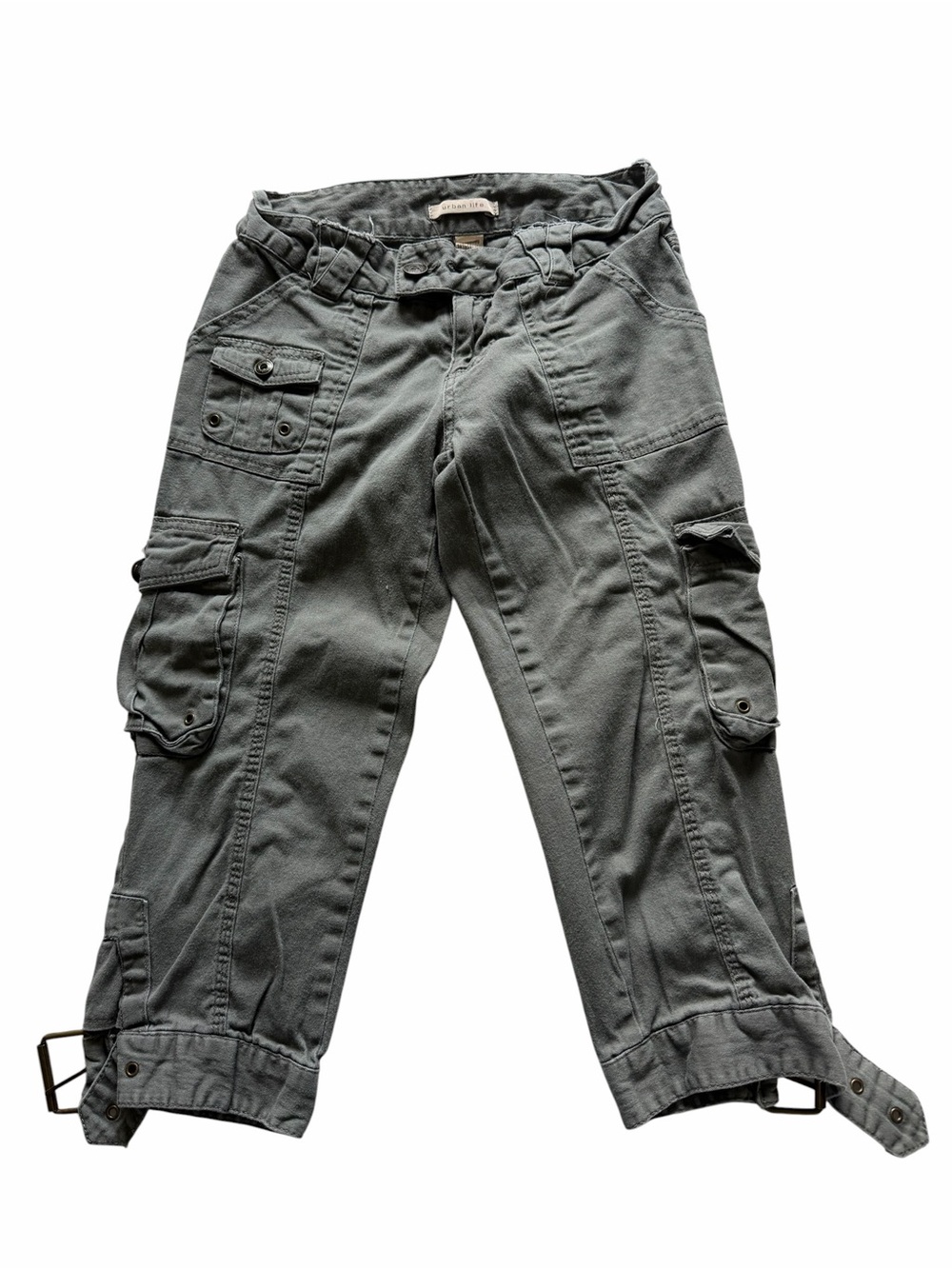 Urban Life Olive Khaki Green Cargo Capri Pants Juniors 3-4
